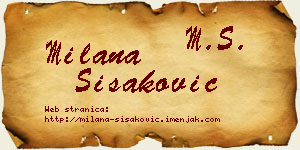 Milana Šišaković vizit kartica